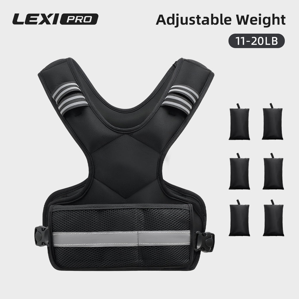LEXI Weighted Vest for Men & Women | Adjustable Weighted Training Vest (6–20lbs) with Phone Pocket & Reflective Stripes for Running, Rucking & Strength Training