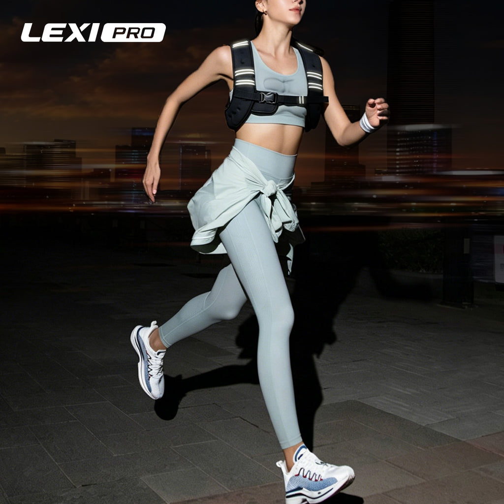 LEXI Weighted Vest for Men & Women | Adjustable Weighted Training Vest (6–20lbs) with Phone Pocket & Reflective Stripes for Running, Rucking & Strength Training