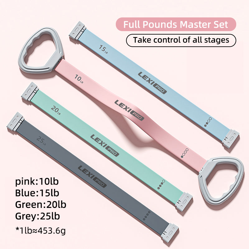 LEXI Adjustable Resistance Band 10LB–25LB with Ergonomic Grips