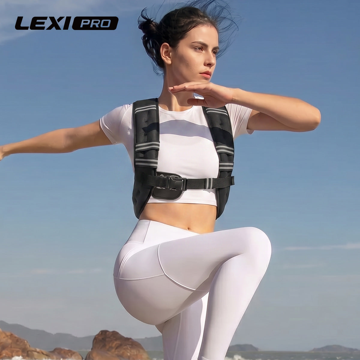 LEXI Weighted Vest for Men & Women | Adjustable Weighted Training Vest (6–20lbs) with Phone Pocket & Reflective Stripes for Running, Rucking & Strength Training
