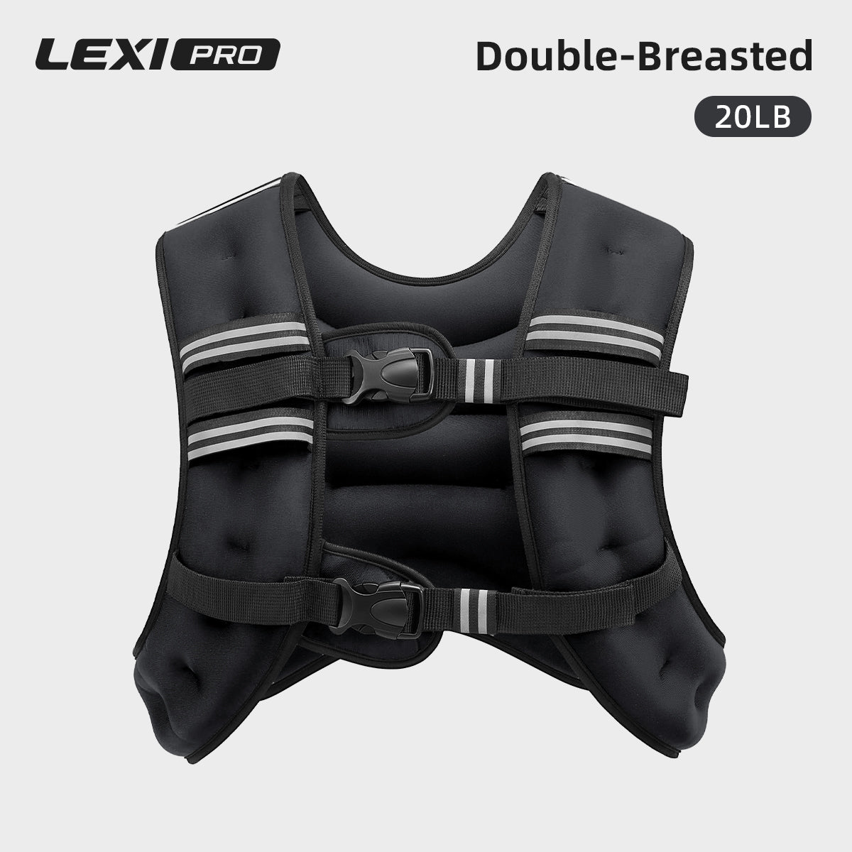LEXI Weighted Vest for Men & Women | Adjustable Weighted Training Vest (6–20lbs) with Phone Pocket & Reflective Stripes for Running, Rucking & Strength Training