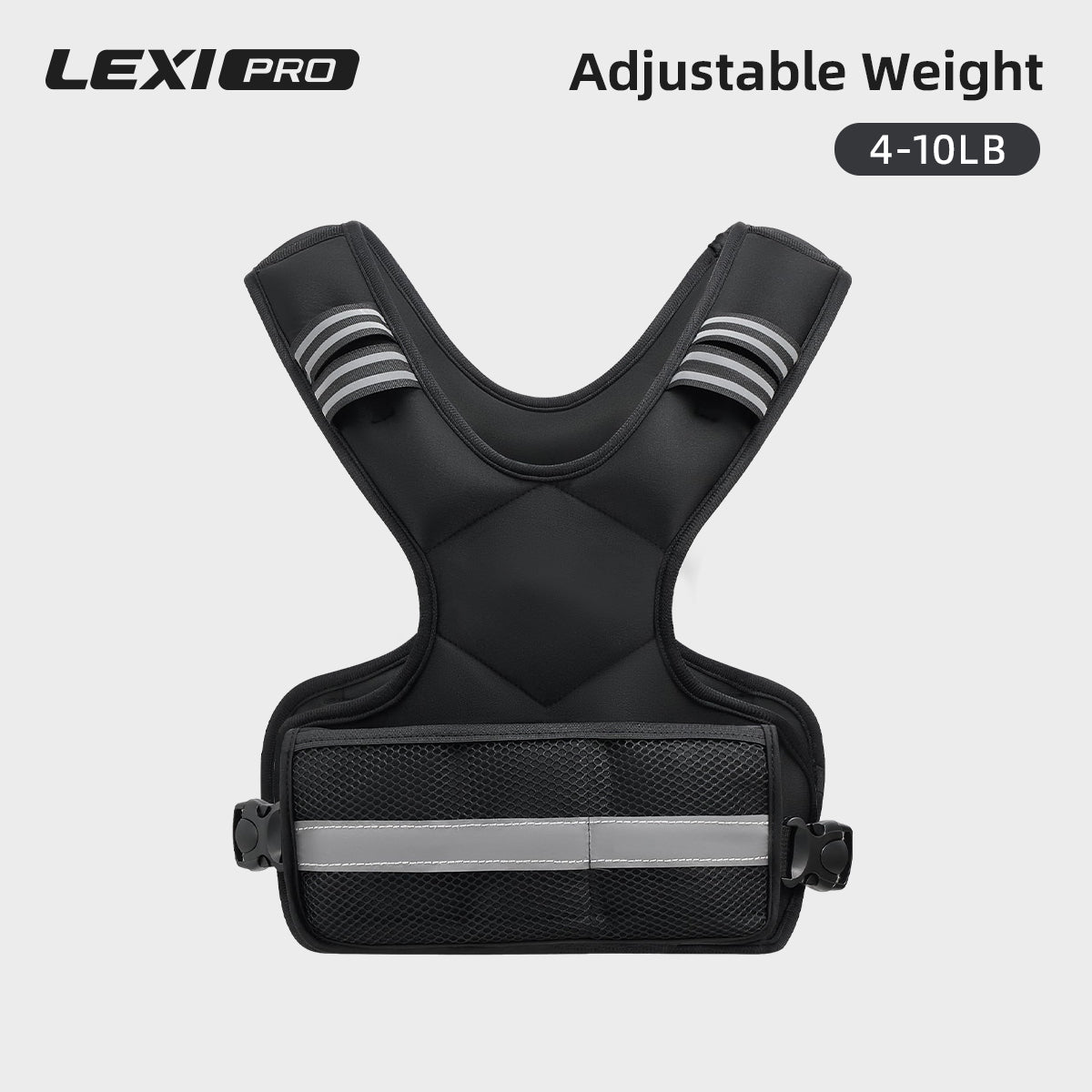 LEXI Weighted Vest for Men & Women | Adjustable Weighted Training Vest (6–20lbs) with Phone Pocket & Reflective Stripes for Running, Rucking & Strength Training