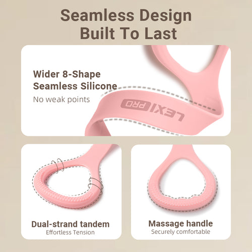 LEXI Figure 8 Resistance Bands | Silicone Exercise Bands for Home Fitness & Yoga