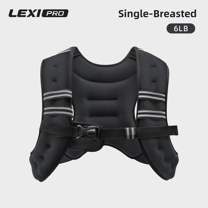 LEXI Weighted Vest for Men & Women | Adjustable Weighted Training Vest (6–20lbs) with Phone Pocket & Reflective Stripes for Running, Rucking & Strength Training