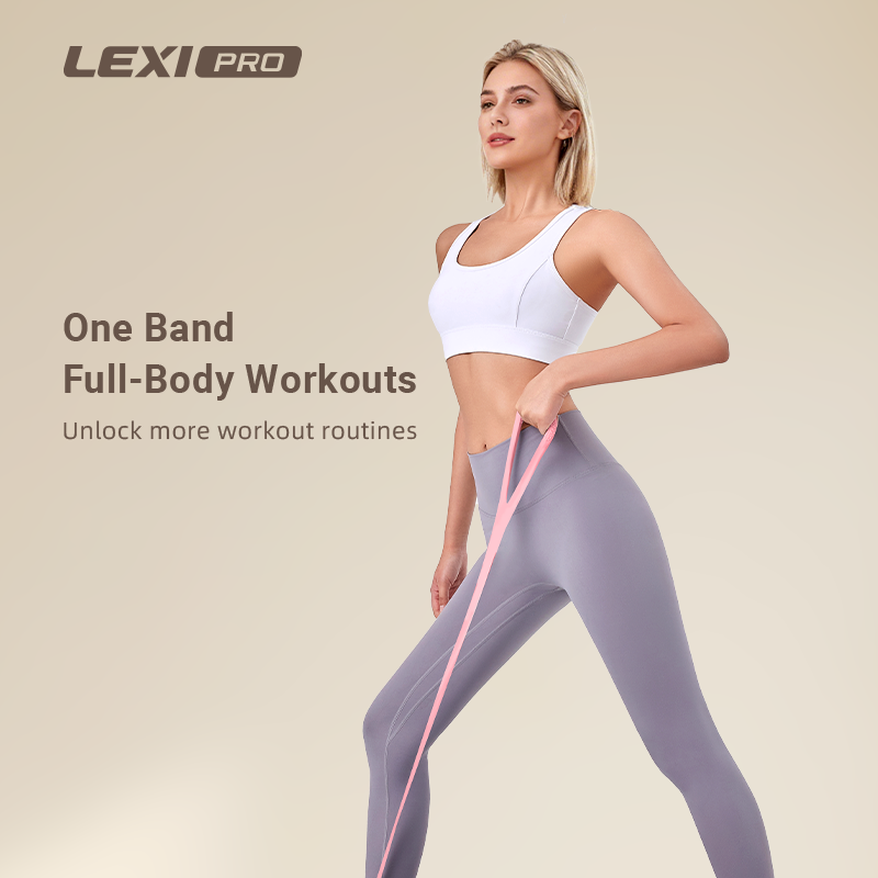LEXI Figure 8 Resistance Bands | Silicone Exercise Bands for Home Fitness & Yoga
